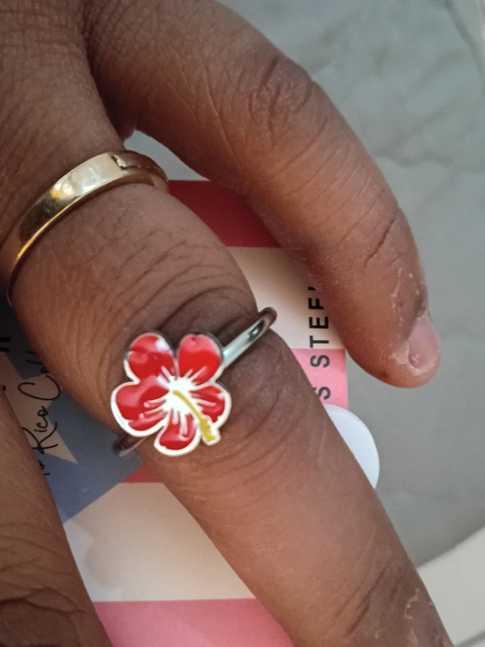 Stainless Steel Amapola Ring - Size 9